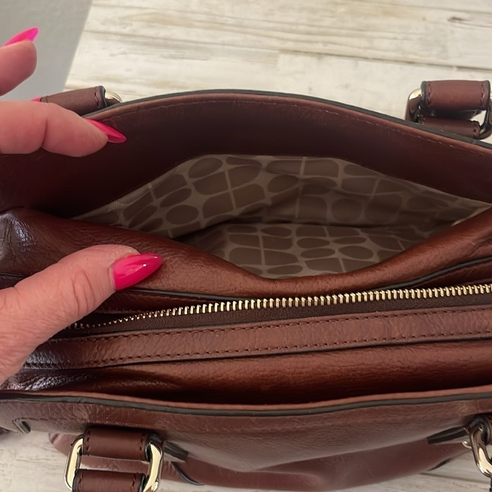 Vintage Kate Spade All Leather Brown Handbag. - Picture 12 of 16